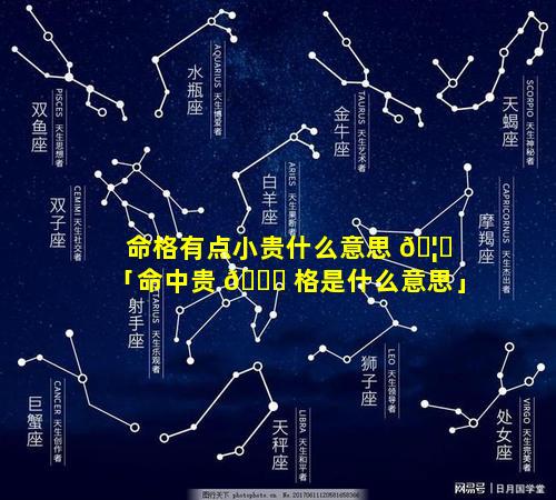 命格有点小贵什么意思 🦄 「命中贵 🐎 格是什么意思」